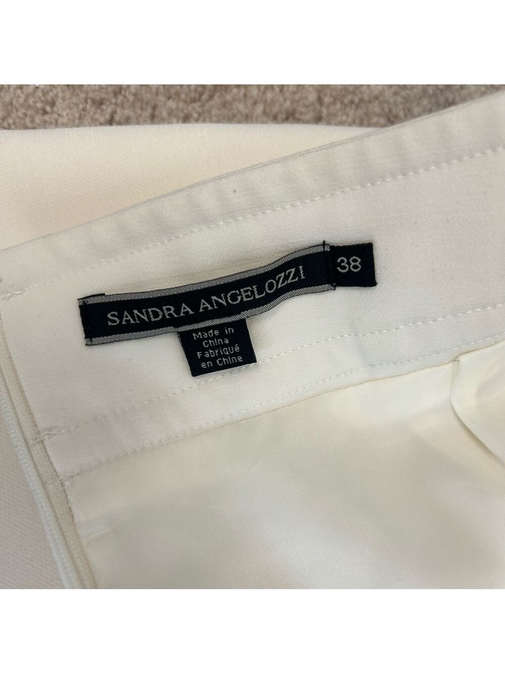 Sandra Angelozzi ivory light cream skirt front pleat Sz 38 - Picture 7 of 12